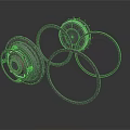 Mechanical Equipment Gear Components With Circular Metal Rings And Industrial Design