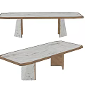 Modern Wooden Dining Table Design With Unique Geometric Legs And Smooth Surface 3d model