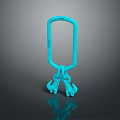 Blue D Shaped Carabiner With Two Hooks For Outdoor Activities Gear