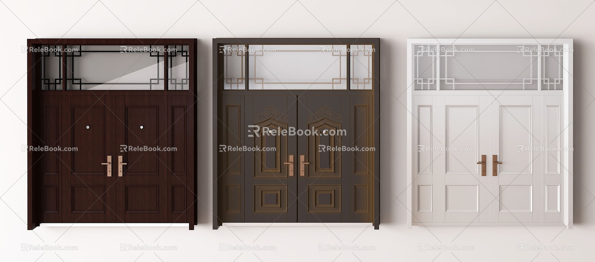 Modern Double Door Modern Door Wooden Door 3d model