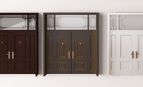 Modern Double Door Modern Door Wooden Door 3d model