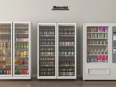 Commercial Refrigerators And Freezers Filled With Assorted Beverages And Products 3d model