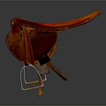 High Quality Sports Equipment Leather Saddle in Red and Brown with Metal Fittings