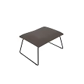 Contemporary Brown Upholstered Stools With Black Metal Legs And Sleek Design