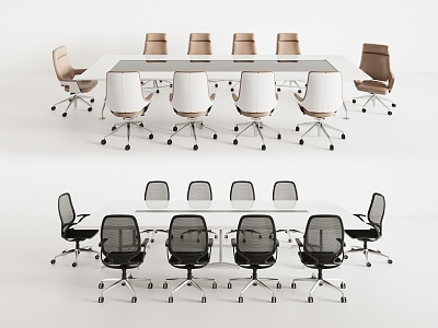 Modern Conference Table and Chair 3d model