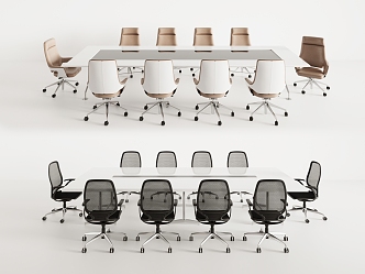 Modern Conference Table and Chair 3d model