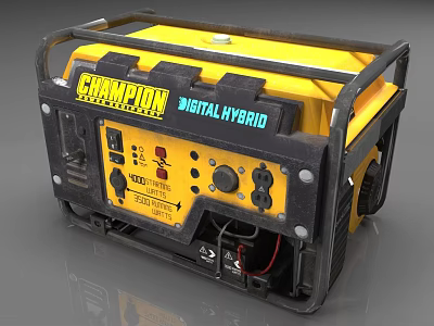 Champion Digital Hybrid Industrial Generator with Control Panel and 1000 Watt Capacity 3d model