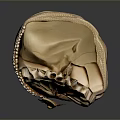Shell Shaped Ornate Household Item With Golden Accents And Pearl Details
