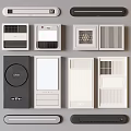 Stylish Bathroom Accessories With Various Designs Ventilation Grilles Control Panels And Switch Plates 3d model