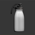 Sleek White Reusable Water Bottle With Black Lid And Portable Handle Design