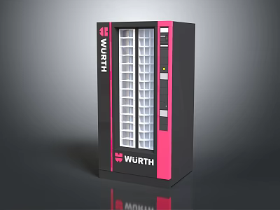 WURTH Commercial Smart Storage Cabinet Black And Pink Design With Multiple Compartments For Tools 3d model