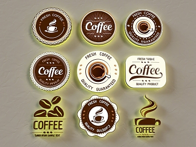 Modern coffee light box 3d model