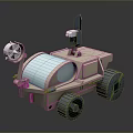 Mechanical Exploration Rover With Wheels Antenna Camera Sensor And Cabin Structure Design 3d model