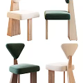 Modern Leisure Chairs With Wooden Legs And Green Beige Upholstery Design