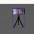 Smartphone On Tripod Stand With Screen Display And App Icons For Mobile Photography