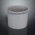 Gray Cylindrical Industrial Metal Container With Rimmed Edge And Side Ladder Structure
