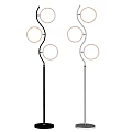 Stylish Modern Floor Lamps with Curved Stems and Circular Light Rings