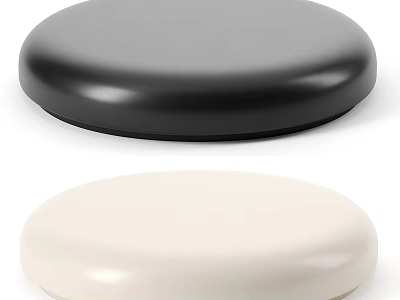 Functional Table With Round Black And White Sleek Smooth Tabletop Modern Design 3d model