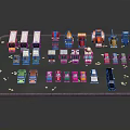Various Colorful Different Types of Toy Cars Arranged on Simulated Road Tray