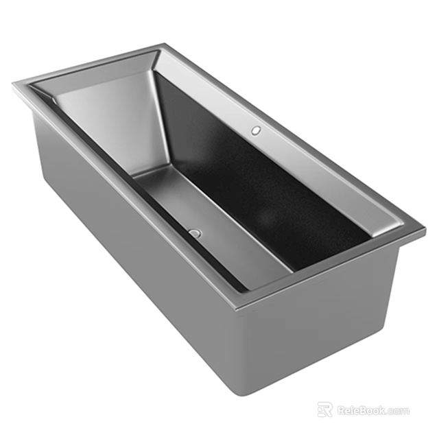 Modern Stainless Steel Freestanding Bathtub With Sleek Design For Bathroom Combination 3d model 