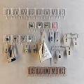 Wall Mounted Decorative Ornament Combination With Hanging Racks Small Plants Storage Bags And Miniature Decorations