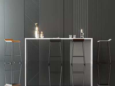 Modern Bar Chair Combination Bar Chair 3d model
