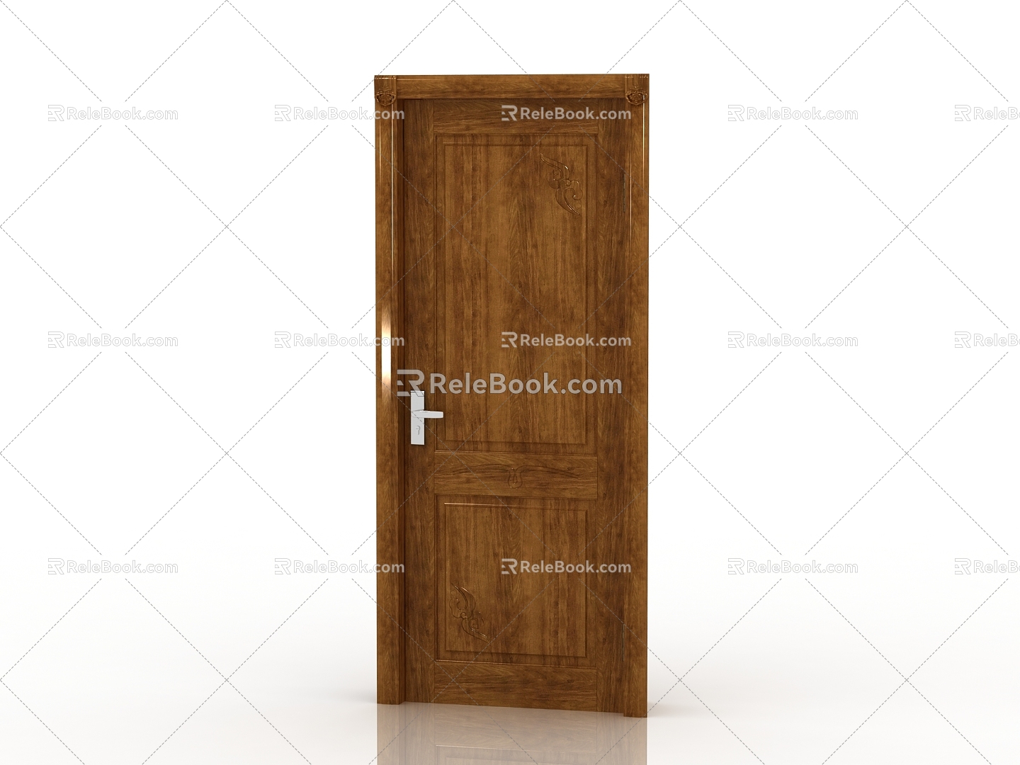 Modern Interior Door Solid Wood Door 3d model