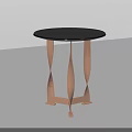 Round Side Table With Black Tabletop And Copper Twisted Legs Modern Design 3d model
