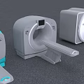 Advanced Medical CT Scanner Equipment With White Teal Design And Scanning Bed