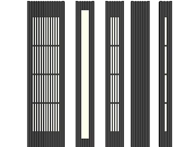Modern Black Grille Lights with Vertical Grid Design and White Illumination for Indoor Lighting 3d model