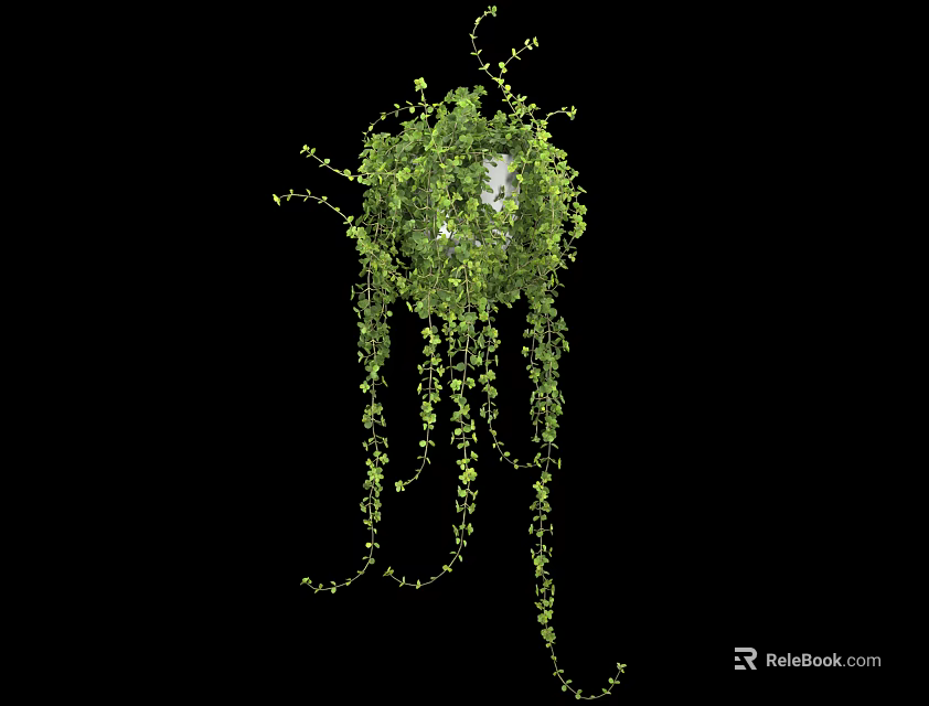 Lush Green Vines With Hanging Tendrils And Cascading Leaves Design 3d model 