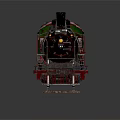 Vintage Steam Train With Green Locomotive Red Carriages Lit Windows And Gravel Railway Track
