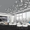 modern reception area sales department hall reception hall lobby front desk sand table area sales department chandelier negotiation area 3d model