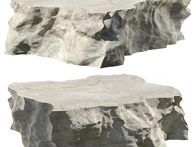 Natural Rock Coffee Table With Rough Textured Surface And Organic Design 3d model