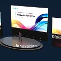 Siemens Innovate for MORE Event Stage with 3D Innovation Letters and Digital Screens