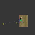 Clothing Hanger with Coats Sweaters Metal Storage Basket in Bedroom Near Window Blinds Green View