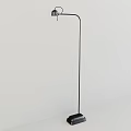 Unique Shape Floor Lamp With Curved Arm Sturdy Base Modern Home Decor 3d model