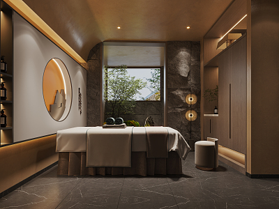 New Chinese SPA Beauty Salon Single Room 3d model