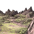 Scenic Mountain Landscape With Rugged Peaks Green Valleys And Rocky Terrain