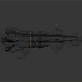 Two Detailed Futuristic Cosmic Spacecraft With Sci Fi Structure And Design