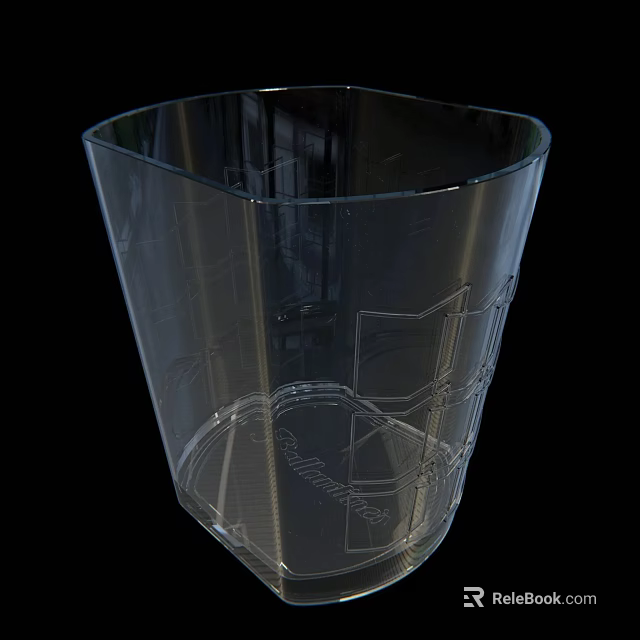 Transparent Clear Glass Cup With Modern Smooth Design For Daily Home Use 3d model 