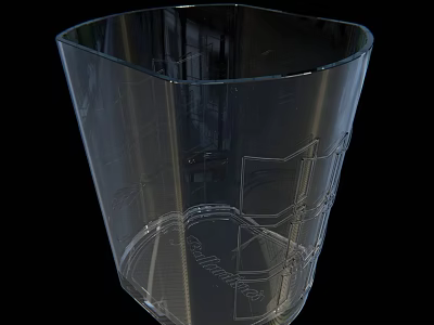 Transparent Clear Glass Cup With Modern Smooth Design For Daily Home Use 3d model