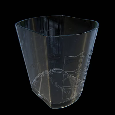 Transparent Clear Glass Cup With Modern Smooth Design For Daily Home Use 3d model