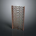 Decorative Rustic Metal Lattice Panel With Brown Weathered Finish And Diamond Pattern
