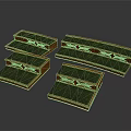 Wooden Staircase Furniture With Green Surface For Display And Decoration