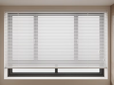 Modern White Venetian Blinds For Stylish Home Window Interior Design 3d model