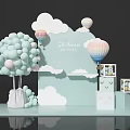 Cute Photo Check In Spot With Clouds Balloon Tree And Hot Air Balloons