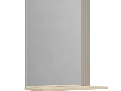 Minimalist Wooden Frame Mirror With Bottom Shelf For Modern Home Decor 3d model