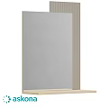 Minimalist Wooden Frame Mirror With Bottom Shelf For Modern Home Decor