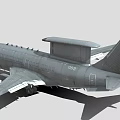 Gray Military Fighter Jet With Radar Dome And Extended Landing Gear